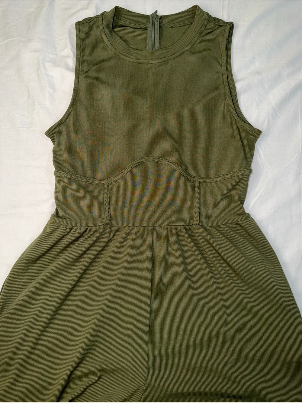 Cider Olive Green Sleeveless Wide-Leg Jumpsuit - Picture 9 of 11